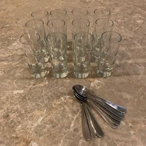 12 Parfait Glasses with Spoons